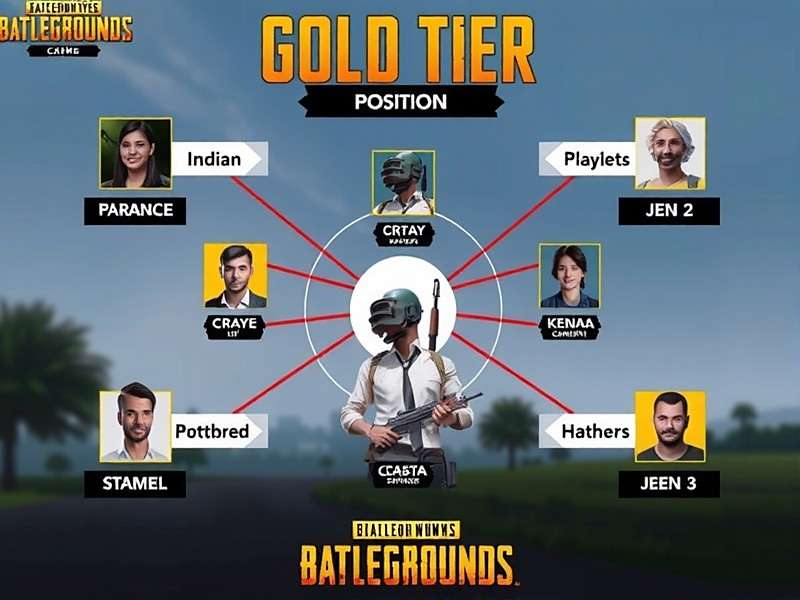 PUBG Mobile Gold Tier team strategy diagram showing Indian squad positions