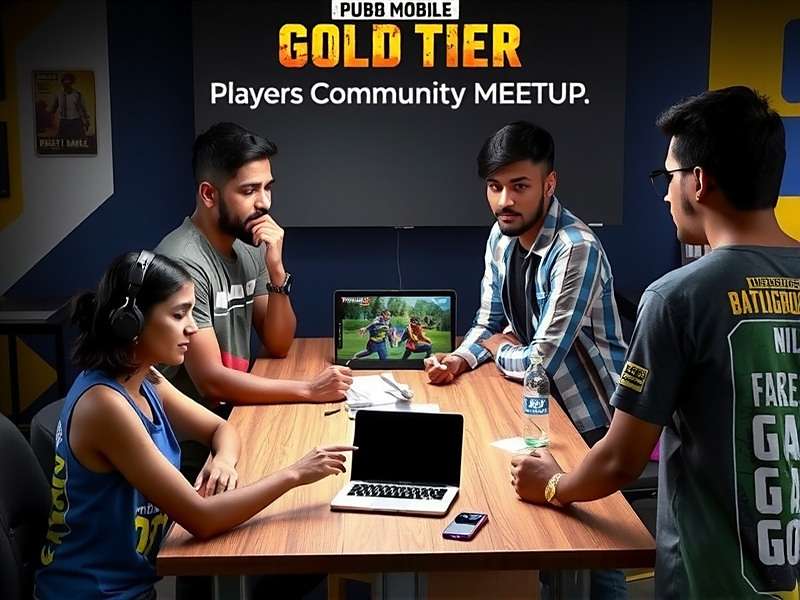 Indian PUBG Mobile Gold Tier players at a community meetup with gaming equipment