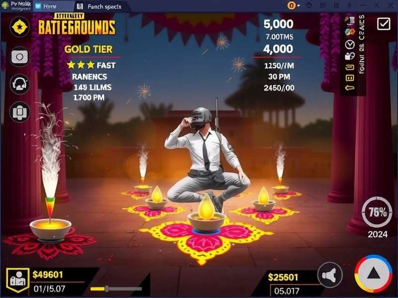 PUBG Mobile Gold Tier Diwali event with firecracker effects and rangoli loot boxes